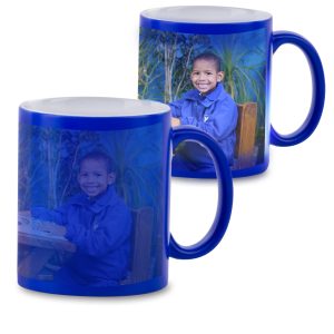 Colour change mug blue design 2